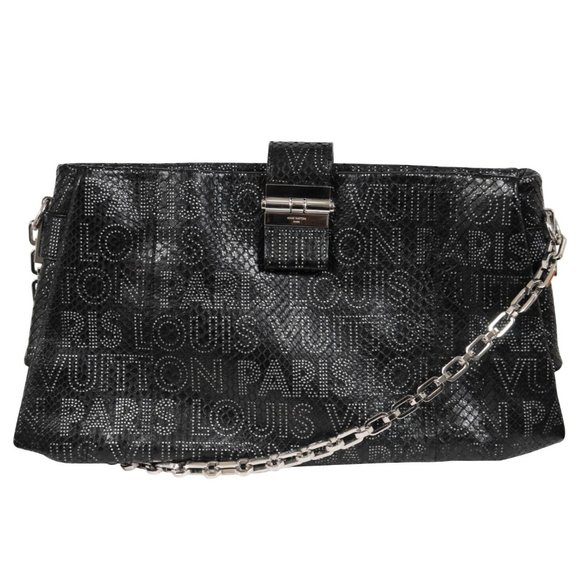 Louis Vuitton Python Perfore Lutece Shoulder Bag Black Silver Logo AW 2008 Y2k - Picture 1 of 16